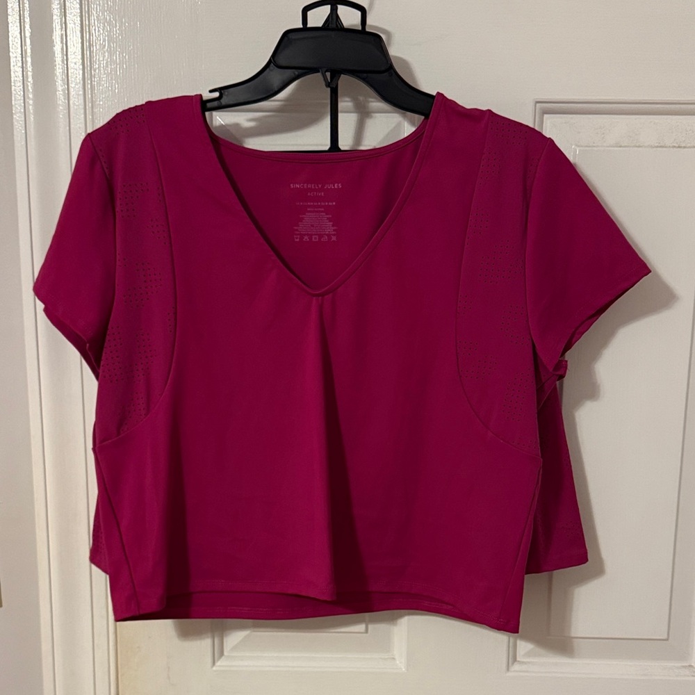 Women's Pink V-Neck Top and Skirt Set